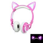 Fone Ouvido Orelha De Gato C/led  –exbom– Hf-c22 Rosa/branco