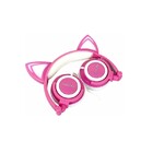 Fone Ouvido Orelha De Gato C/led  –exbom– Hf-c22 Rosa/branco