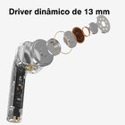 Fone Ouvido Tranya F1 Bluetooth 5.3 Driver 13mm Modo Jogo