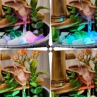 Fonte Agua Decorativa De Mesa Cascata Chafariz Bambu Resina