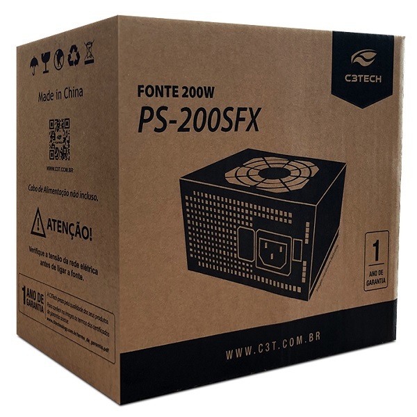 Fonte Atx 200w Ps-200v4 Sem Cabo C3 Tech