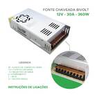 Fonte Chaveada 30a 12v 360w Bivolt P/ Câmera Cftv Fita Led