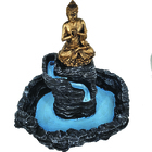 Fonte De Água Buda Ouro Cascata De Pedra 01090