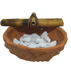 Fonte de Água Cerâmica Cascata Bambu Terracota 19x12cm 127V(110V)