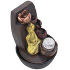 Fonte De Água Decorativa Budag Flor De Lotus Luz De Led Bivolt