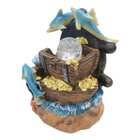 Fonte De Água Decorativa Cascata Baú Fundo Do Mar Em Resina -