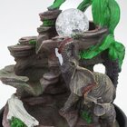 Fonte De Água Decorativa Elefantes Cascata Luz De Led Bivolt