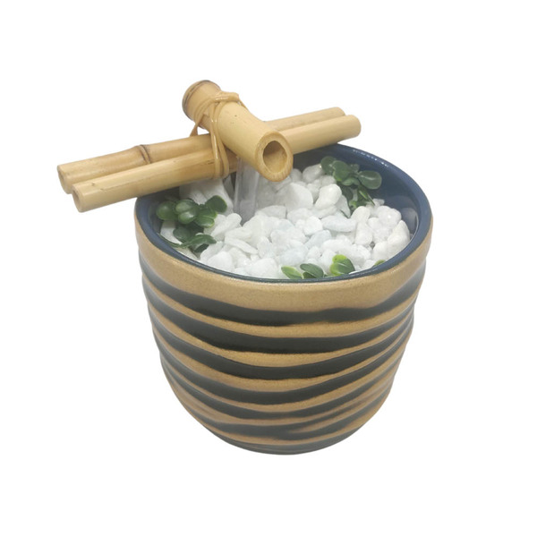 Fonte De Água Decorativa Feng Shui Cascata Biqueira Bambu