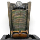 Fonte De Água Decorativa Resina Cascata Iluminação De Led