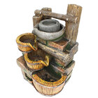 Fonte De Água Decorativa Resina Cascata Iluminação De Led