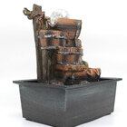 Fonte De Água Decorativa Resina Cascata Iluminação De Led