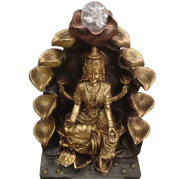 Fonte De Água Decorativa Resina Cascata Iluminação De Led