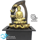 Fonte De Água Decorativa Resina Cascata Iluminação De Led Buda