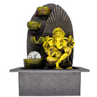 Fonte De Água Decorativa Resina Cascata Iluminação De Led Gan