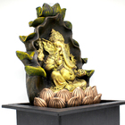 Fonte De Água Decorativa Resina Cascata Iluminação De Led Gan