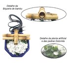 Fonte De Água Feng Shui Baguá Cascata Biqueira Bambu Azul