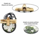 Fonte De Água Feng Shui Redonda Cascata Biqueira Bambu Preto