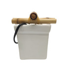 Fonte De Água Feng Shui Vaso Quadrado Biqueira Bambu Branco