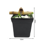 Fonte De Água Feng Shui Vaso Quadrado Biqueira Bambu Preto