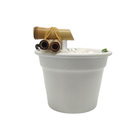 Fonte De Água Feng Shui Vaso Redondo Biqueira Bambu Branco