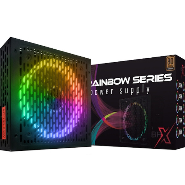 Fonte De Alimentacao Brx Rainbow 80 Plus 650w Rgb Bivolt