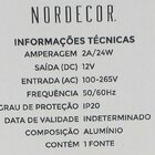 Fonte De Alimentação Chaveada Nordecor 12v 2a / 24w Bivolt Un