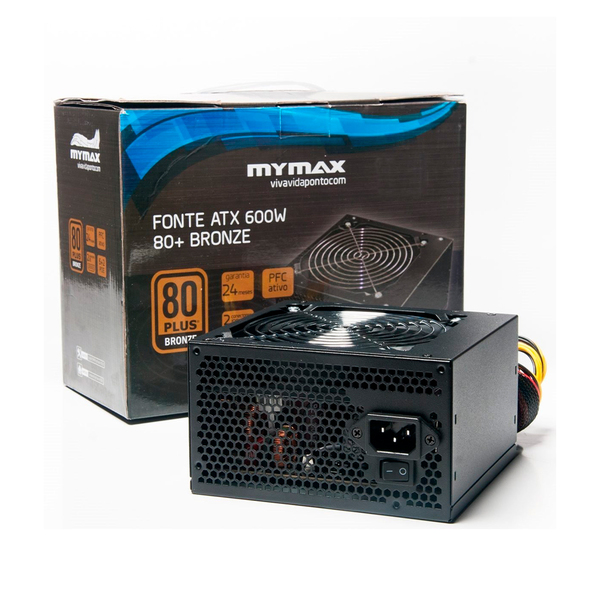 Fonte Mymax 600w 80 Plus Bronze Pfc Gamer