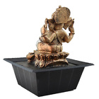 Fonte Zen De Água Ganesha Ouro Velho Com Bola