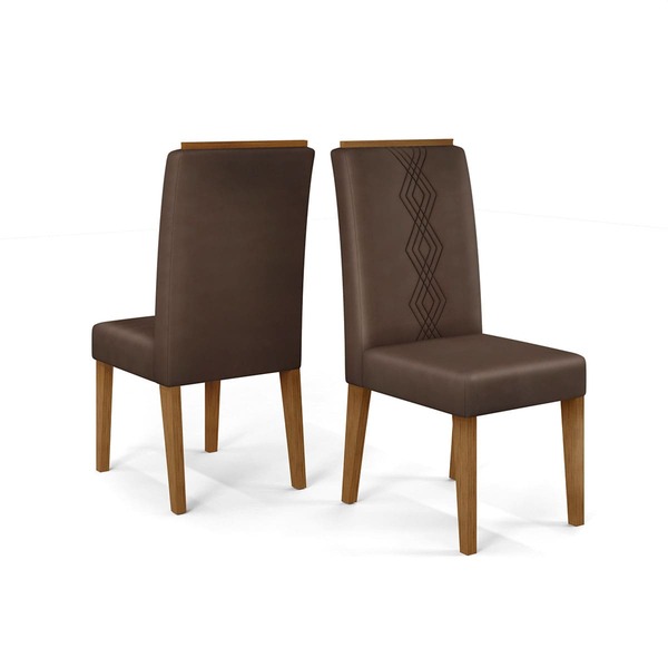 Fora De Linha Kit 02 Cadeiras Para Mesa De Jantar Estofada Gê