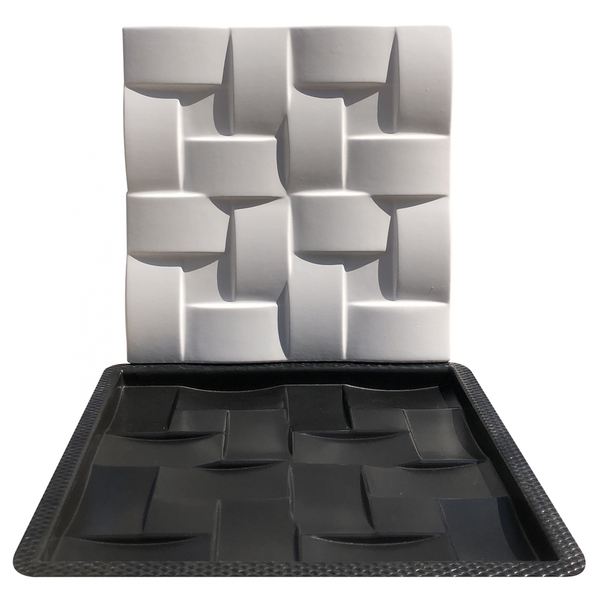 Forma 3d Placa Gesso E Cimento - Trançado