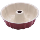 Forma Bolo  Pudim  Flan  24 5 X8 Cone Ao Meio - Bicolor Aço