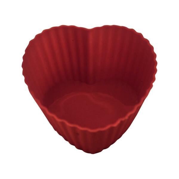 Forma De Cupcake Coração Em Silicone Yazi 6 Pçs 19350 Yp1801