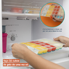 Forma De Gelo De Plástico E Silicone Para 32 Cubos Verde Oiko