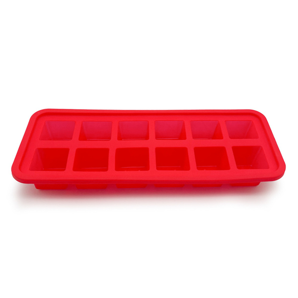 Forma De Gelo De Silicone Para 12 Cubos Vermelho - Mozcada