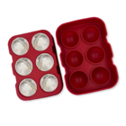 Forma De Gelo Redondo Bola Silicone Vermelho 6 Gelos