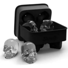 Forma De Gelo Silicone 3 D Molde Caveira Preta