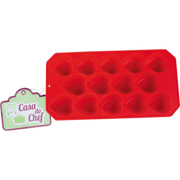 Forma De Gelo Silicone Coração Casa Do Chef Vermelho