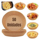Forma De Papel Para Airfryer Redonda 50 Unidades Descartável