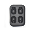 Forma De Silicone Para Gelo Caveira 3d 4 Caveiras