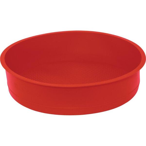 Forma De Silicone Redonda Para Bolo 25cm - Vermelha
