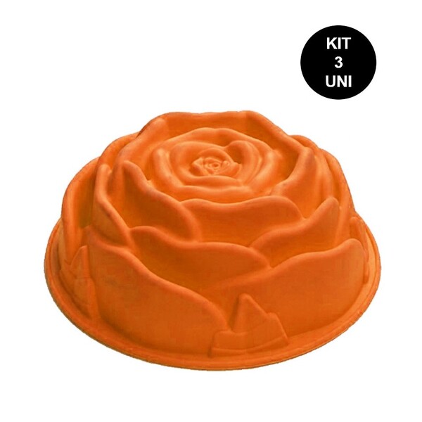 Forma De Silicone Rosa Flor Bolo Torta Doce Antiaderente Assa