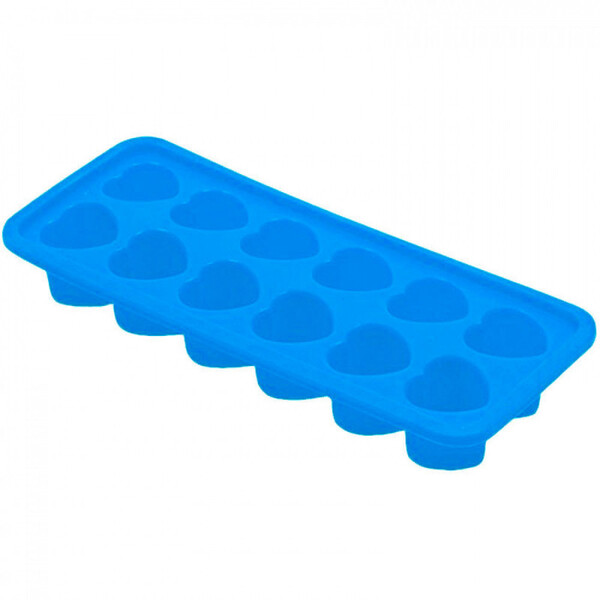 Forma Em Silicone Gelo Bombons Com 12 Cavidades Coração Azul
