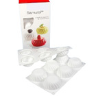 Forma Molde De Silicone 6 Cavidade Samurai Cupcake Sobremesa