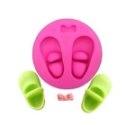 Forma Molde De Silicone Lacinho E Sapatinho De Bebe Chá De Be