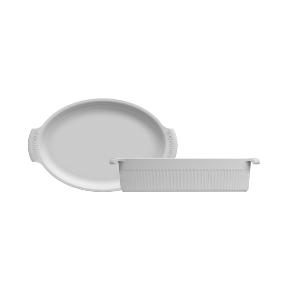 Forma Oval M De Porcelana Branco Assar E Servir Germer