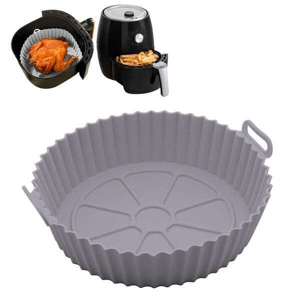 Forma Para Air Fryer De Silicone Redonda Cinza 19x6,5cm - Lyor | Leroy ...