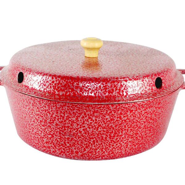 Forma Para Bolo Craqueada Com Cone Alumínio Fundido Vermelha