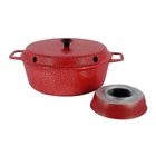 Forma Para Bolo Craqueada Com Cone Alumínio Fundido Vermelha