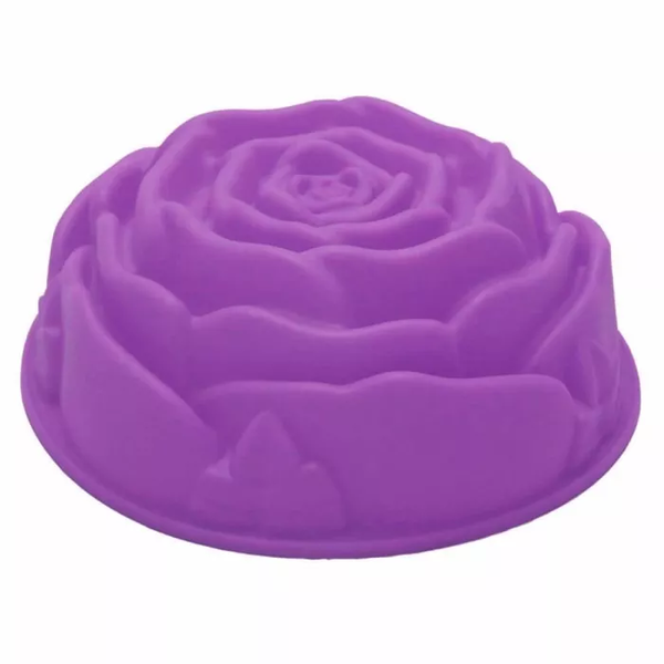 Forma Para Bolo Torta Gelatina Em Formato De Rosa Silicone