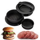 Forma Para Moldar Hambúrguer Recheado 3 Em 1: Prensa De Carne